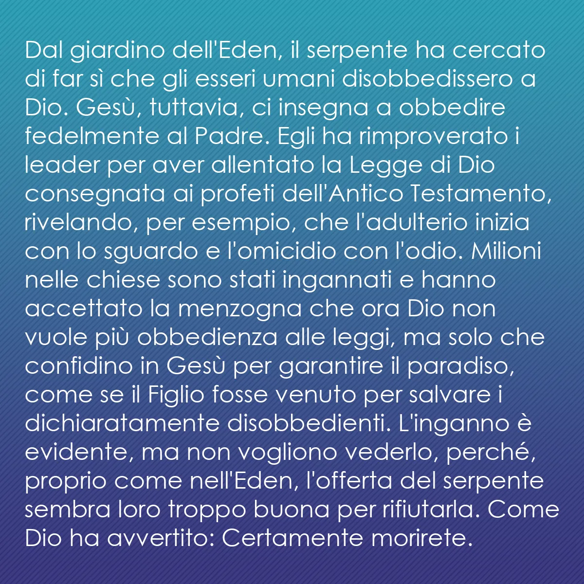 0135 - Post sulla Legge di Dio: Dal giardino dell