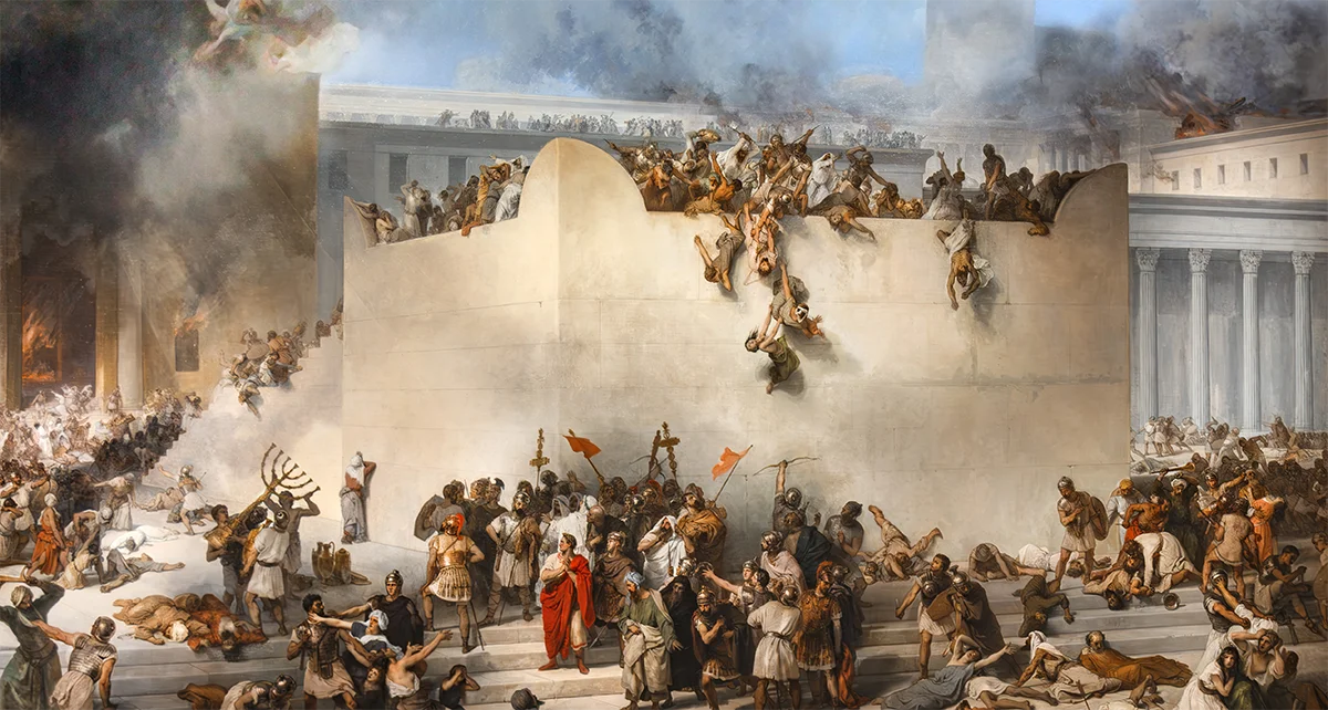 Dipinto di Francesco Hayez che mostra la distruzione del secondo Tempio nell’anno 70 d.C.