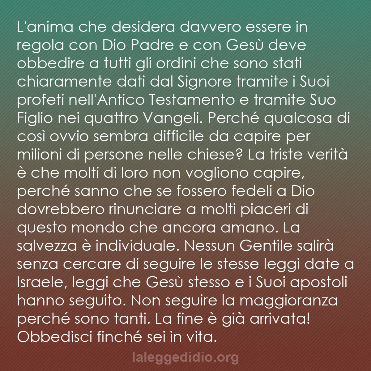 b0073 - Post sulla Legge di Dio: L