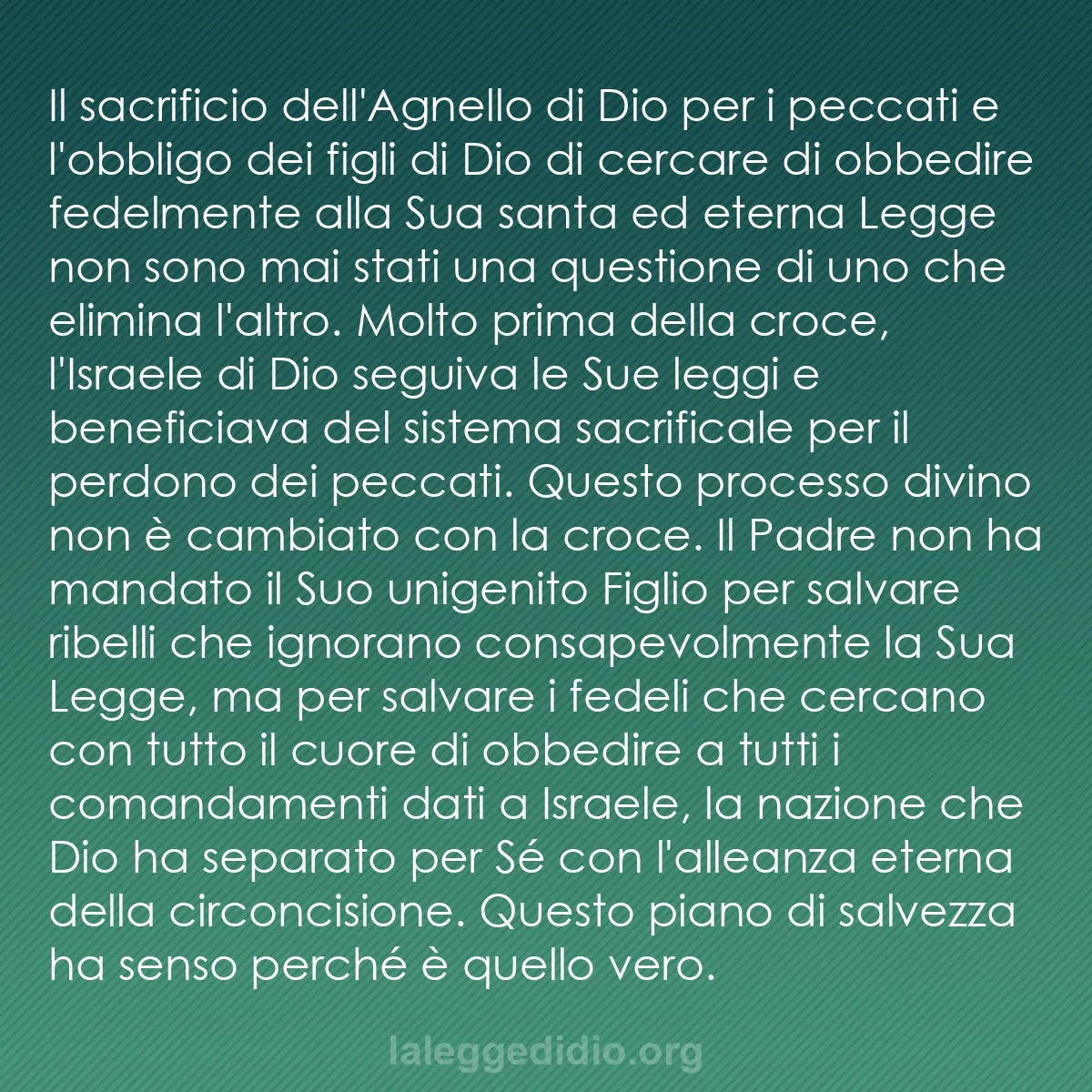 b0105 - Post sulla Legge di Dio: Il sacrificio dell