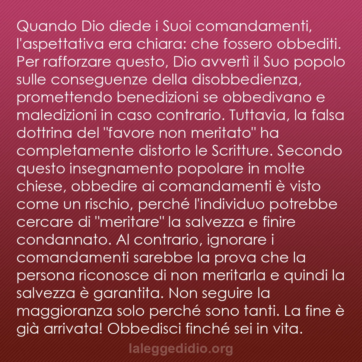 b0139 - Post sulla Legge di Dio: Quando Dio diede i Suoi comandamenti, l