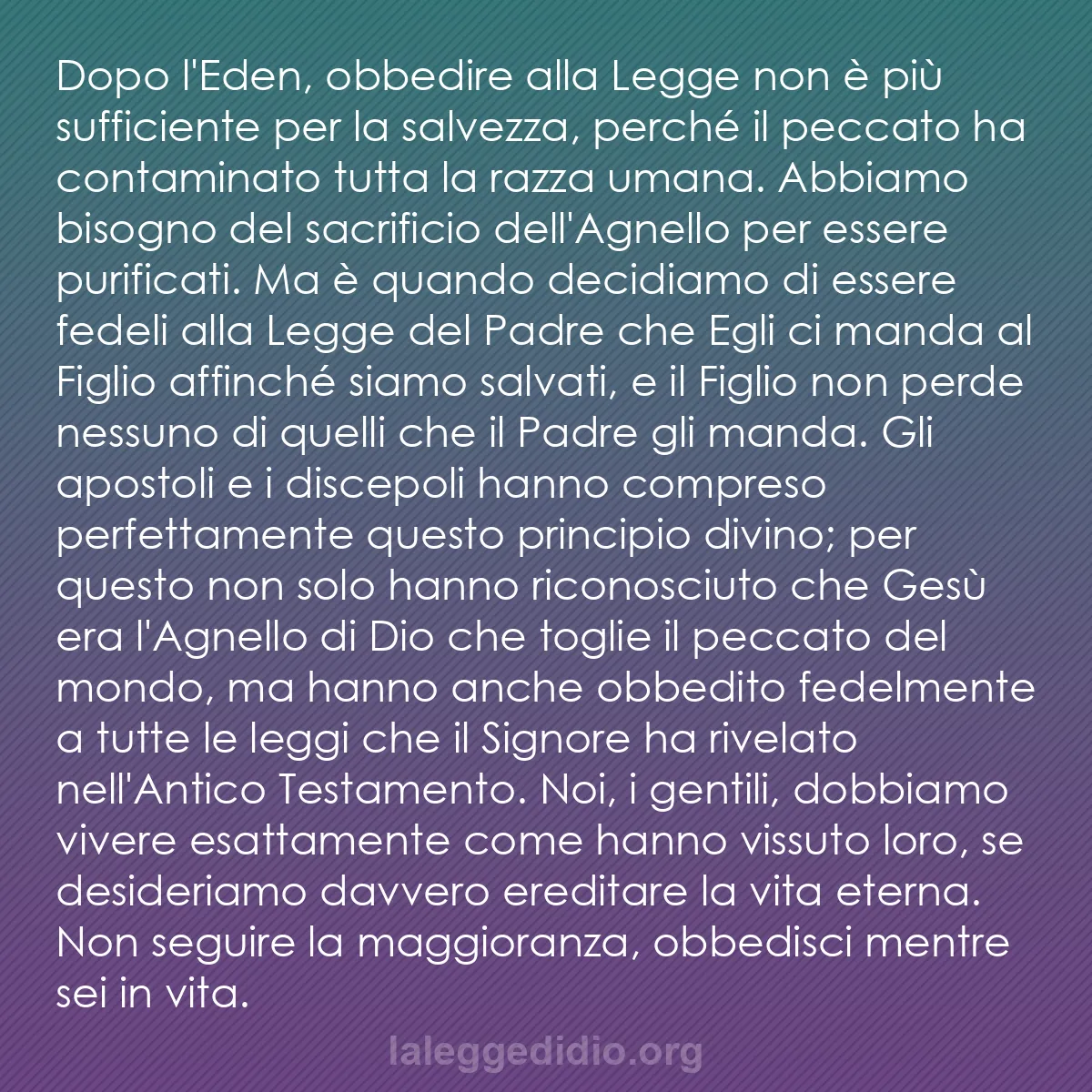 b0144 - Post sulla Legge di Dio: Dopo l