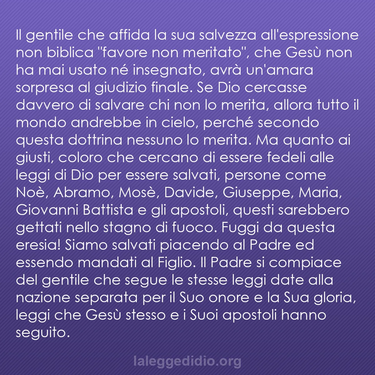 b0158 - Post sulla Legge di Dio: Il gentile che affida la sua salvezza all