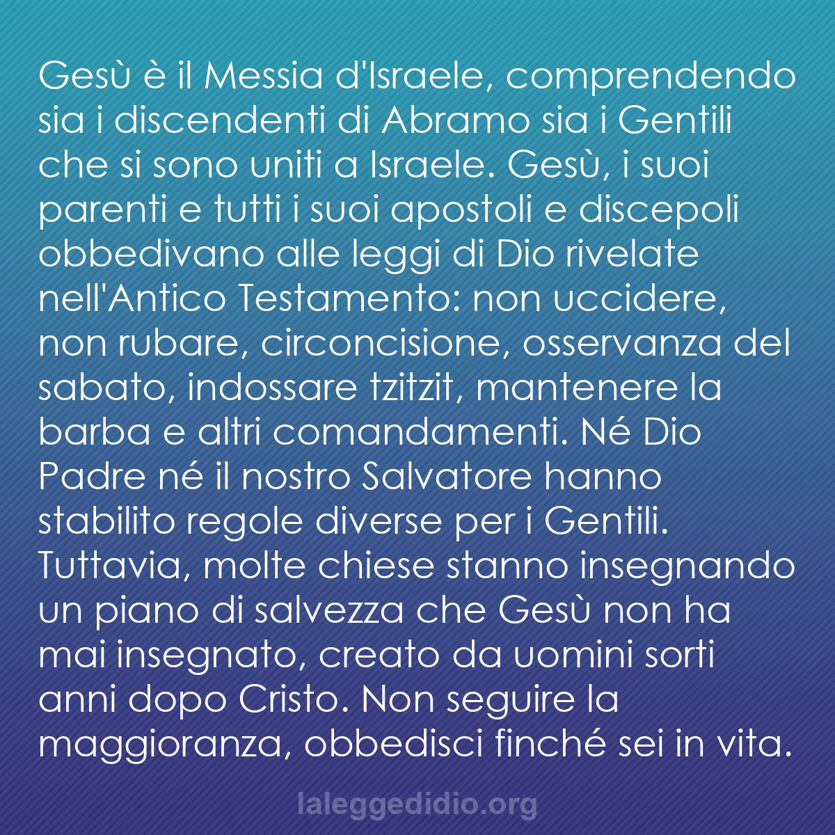 b0195 - Post sulla Legge di Dio: Gesù è il Messia d