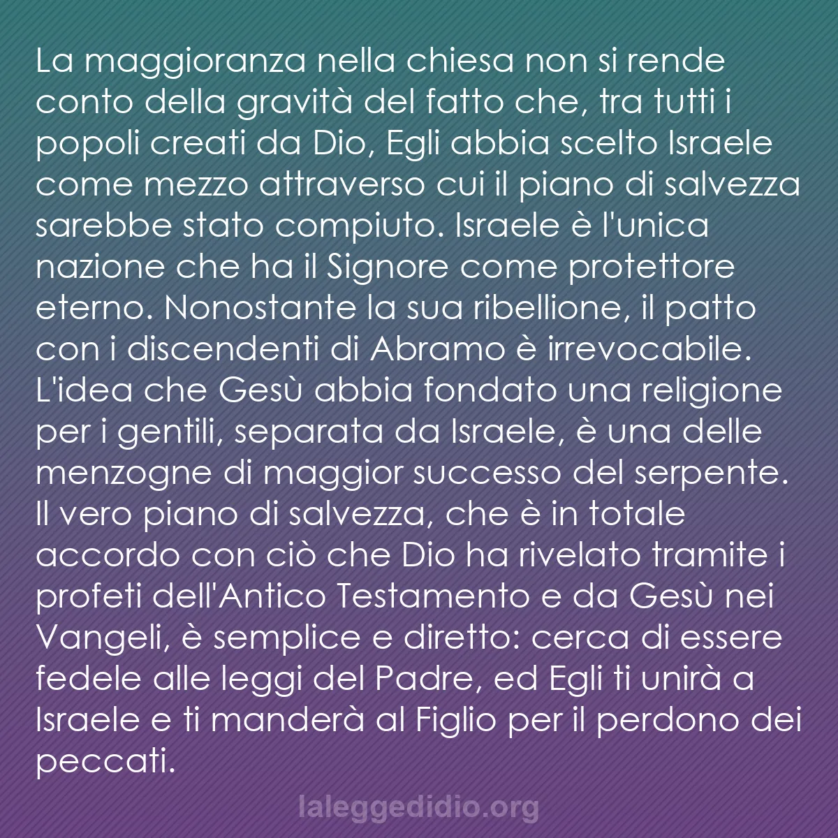 b0224 - Post sulla Legge di Dio: La maggioranza nella chiesa non si rende conto della gravità...