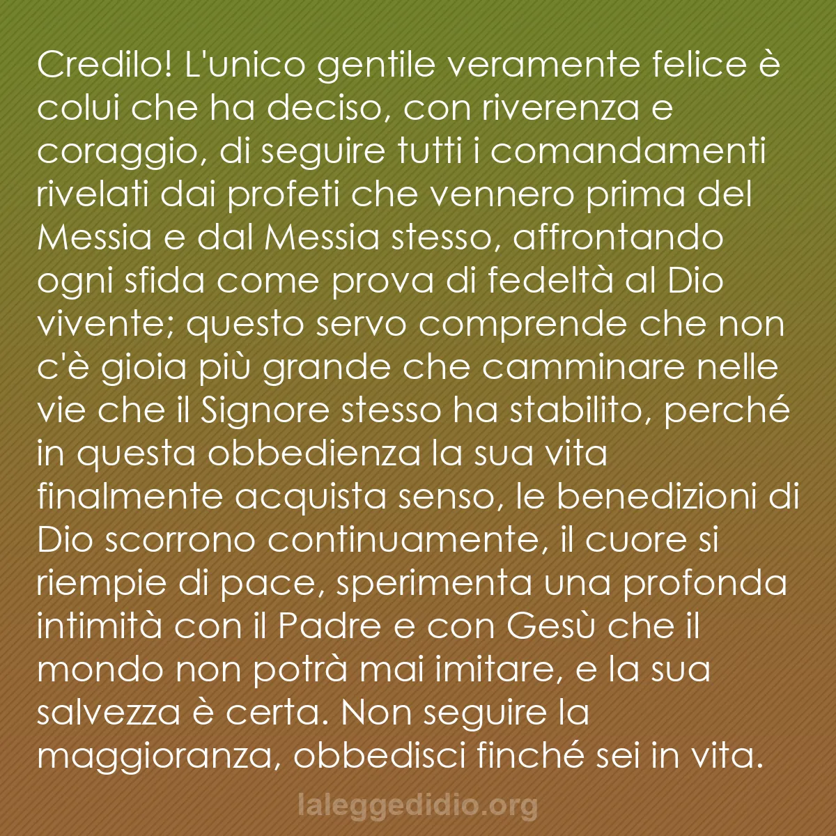 b0249 - Post sulla Legge di Dio: Credilo! L