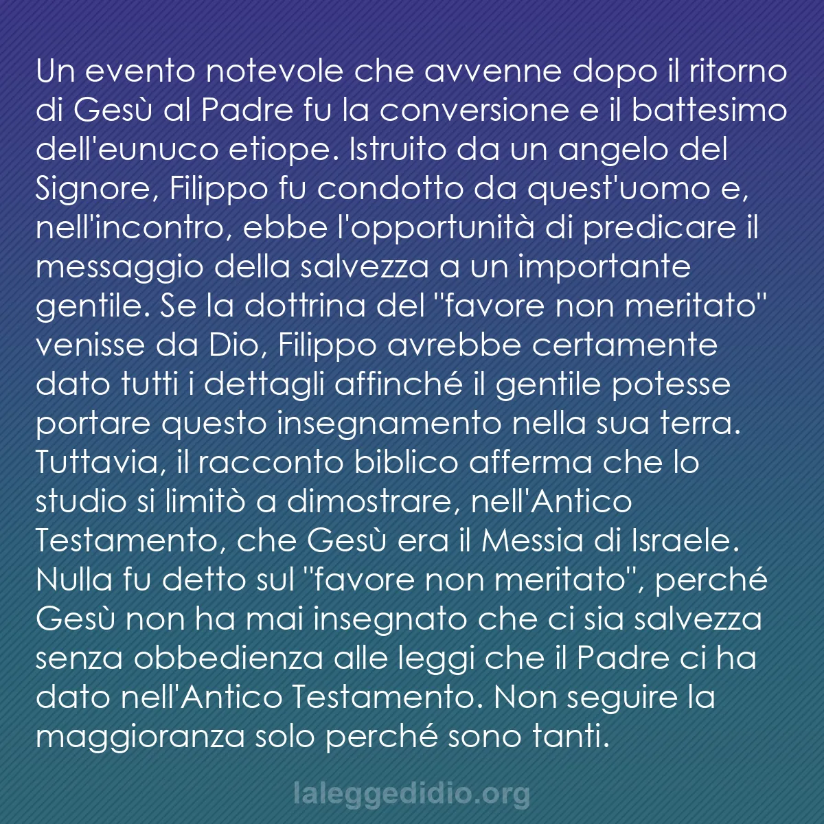 b0257 - Post sulla Legge di Dio: Un evento notevole che avvenne dopo il ritorno di Gesù al Padre...