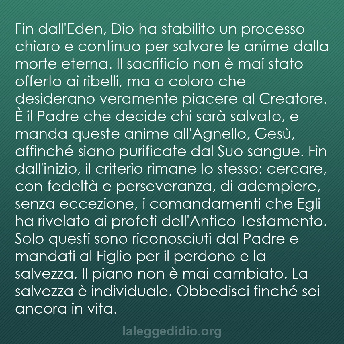 b0260 - Post sulla Legge di Dio: Fin dall