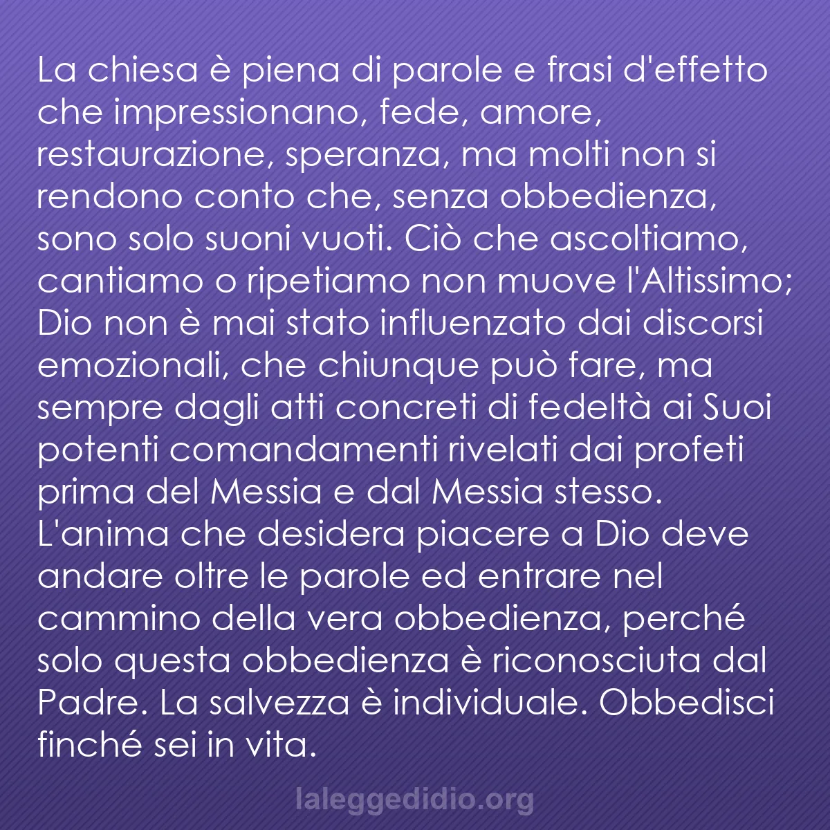 b0278 - Post sulla Legge di Dio: La chiesa è piena di parole e frasi d