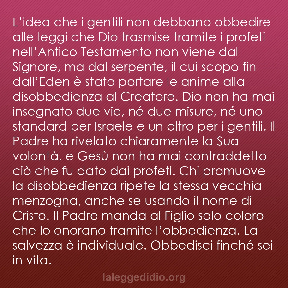 b0339 - Post sulla Legge di Dio: L’idea che i gentili non debbano obbedire alle leggi che Dio...