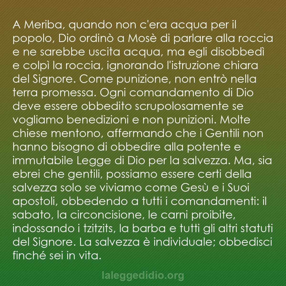 b0376 - Post sulla Legge di Dio: A Meriba, quando non c