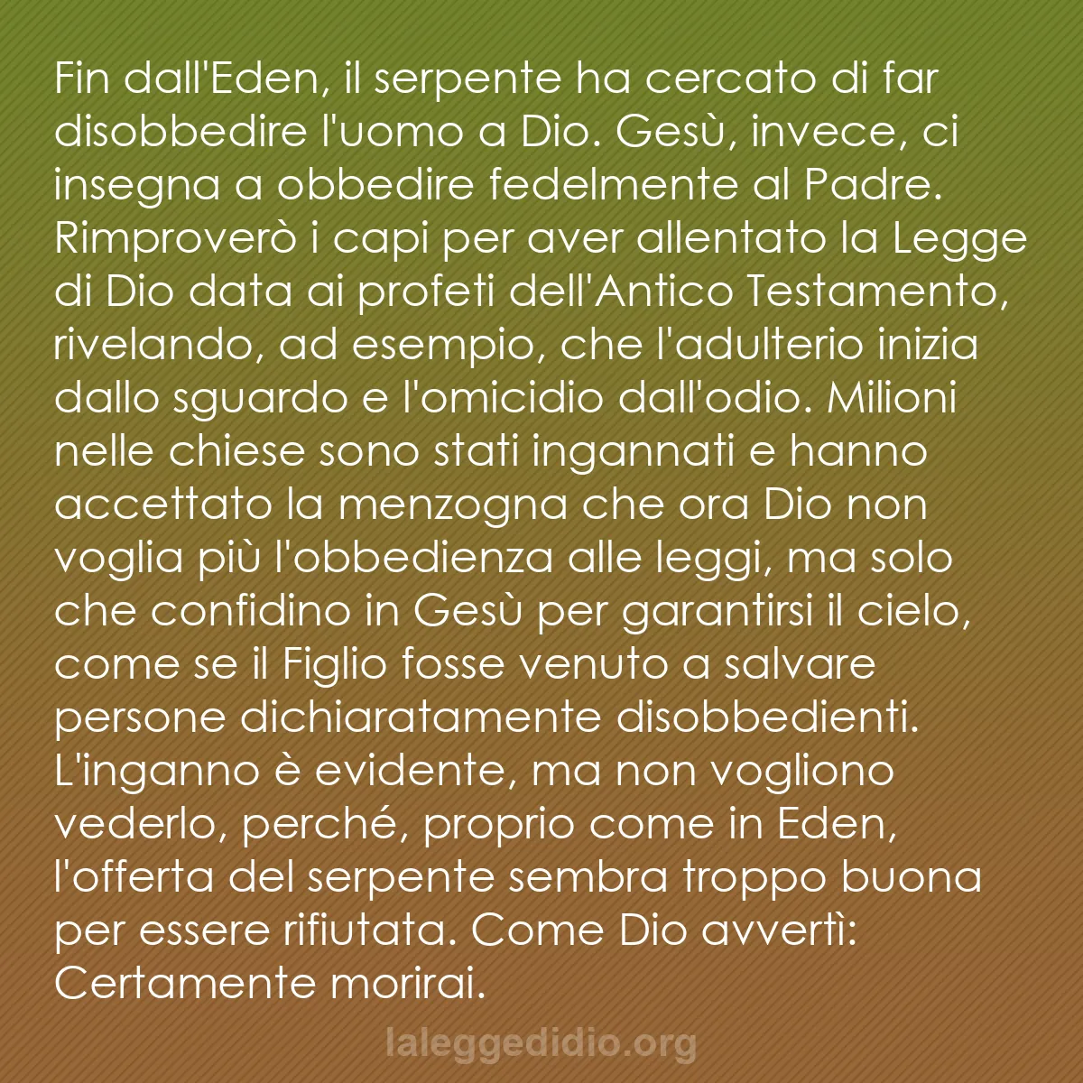 b0389 - Post sulla Legge di Dio: Fin dall