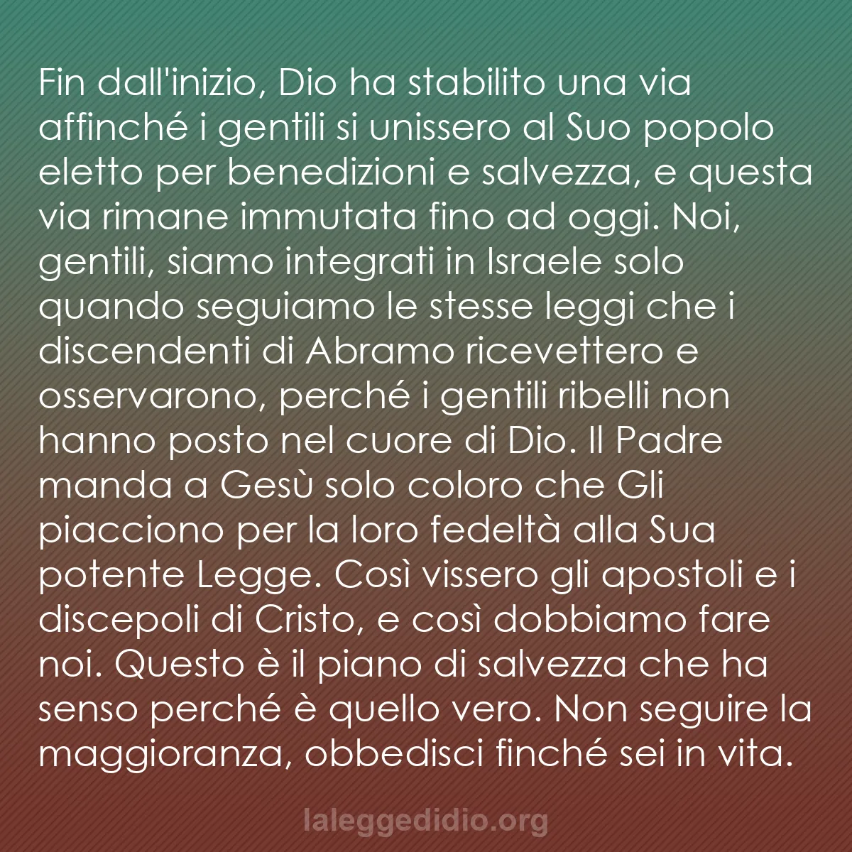 b0393 - Post sulla Legge di Dio: Fin dall