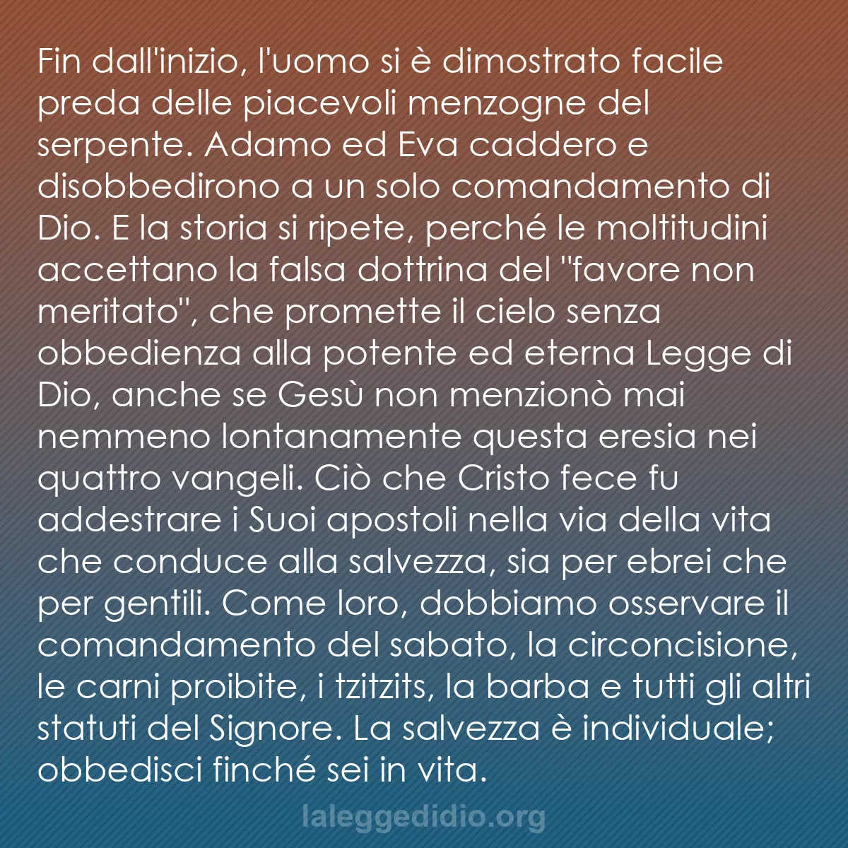 b0432 - Post sulla Legge di Dio: Fin dall