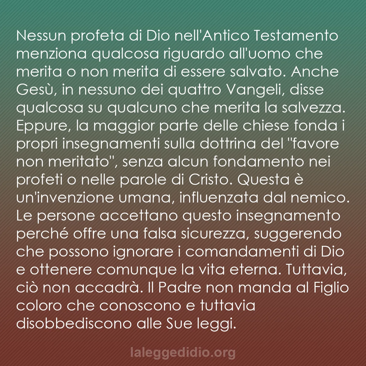 b0433 - Post sulla Legge di Dio: Nessun profeta di Dio nell