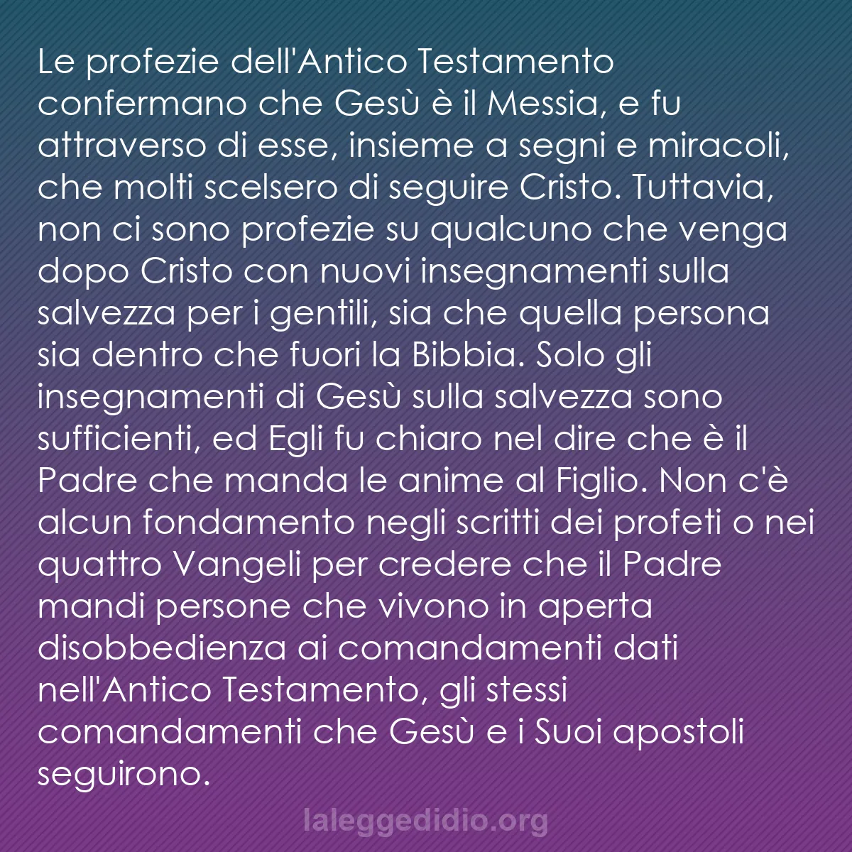 b0434 - Post sulla Legge di Dio: Le profezie dell