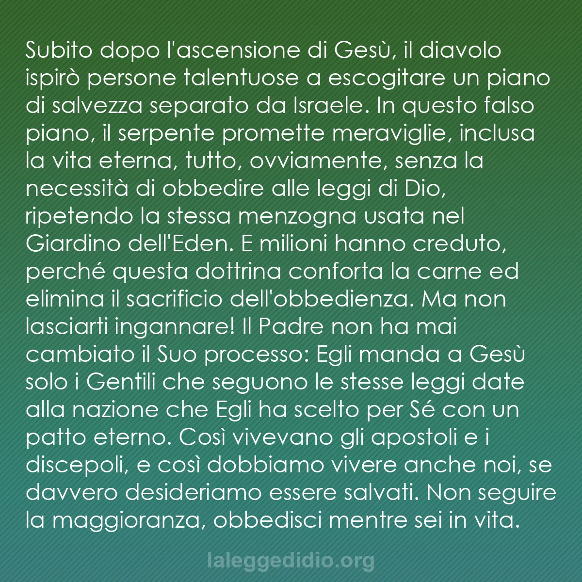 b0450 - Post sulla Legge di Dio: Subito dopo l