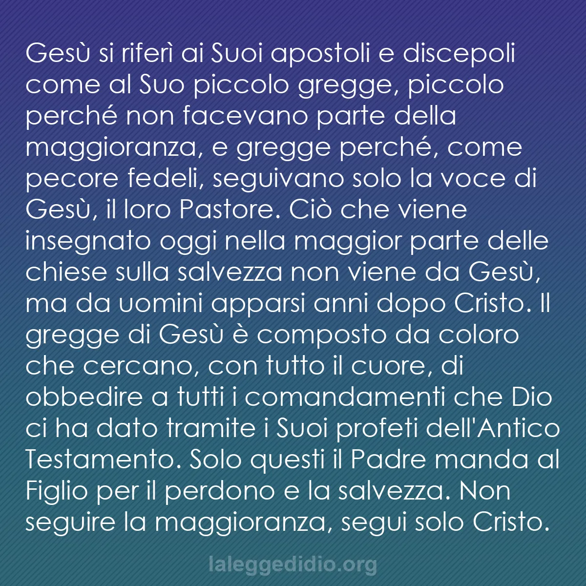 b0457 - Post sulla Legge di Dio: Gesù si riferì ai Suoi apostoli e discepoli come al Suo piccolo...