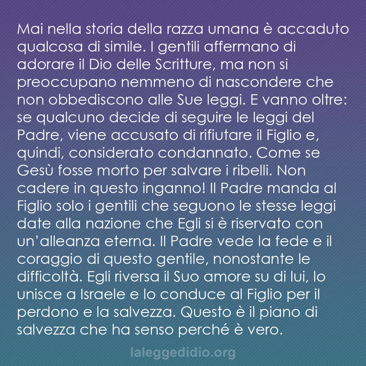 b0482 - Post sulla Legge di Dio: Mai nella storia della razza umana è accaduto qualcosa di simile....
