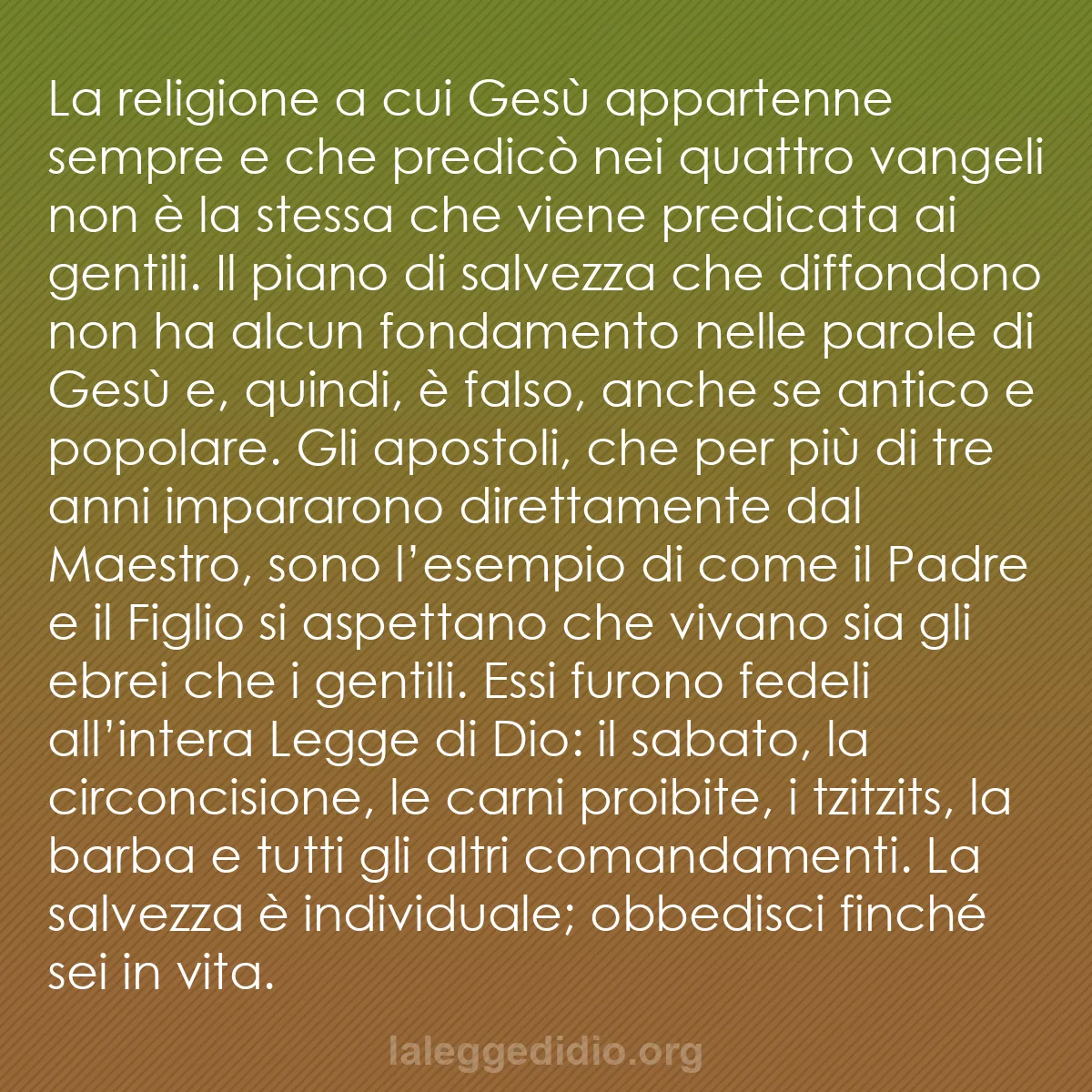 b0489 - Post sulla Legge di Dio: La religione a cui Gesù appartenne sempre e che predicò nei...
