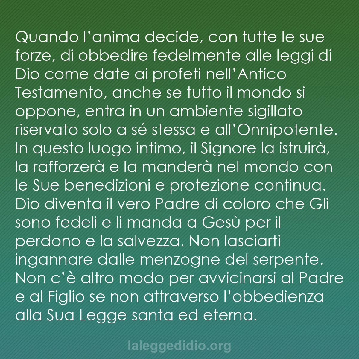 b0550 - Post sulla Legge di Dio: Quando l’anima decide, con tutte le sue forze, di obbedire fedelmente...